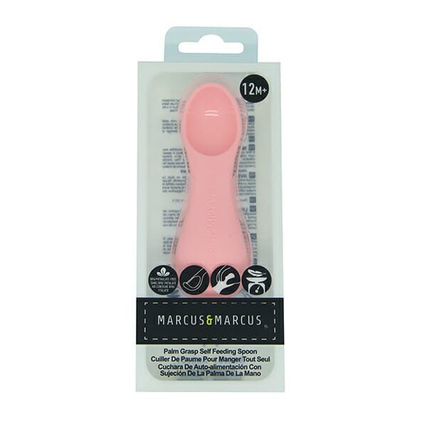 Marcus Marcus POKEY PINK PIGLET Grasp Self Feeding Spoon with soft silicone tip for tender gums.