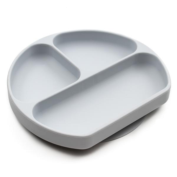 Bumkins Silicone Suction Plate for Toddler Grey